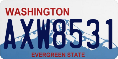 WA license plate AXW8531