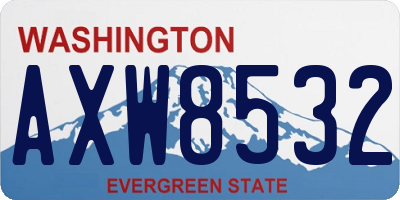 WA license plate AXW8532