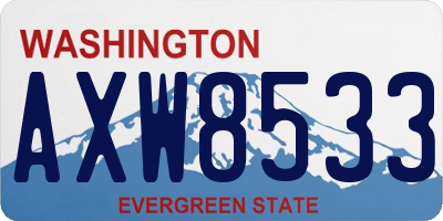 WA license plate AXW8533