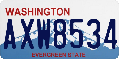 WA license plate AXW8534