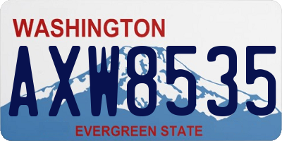 WA license plate AXW8535