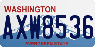 WA license plate AXW8536