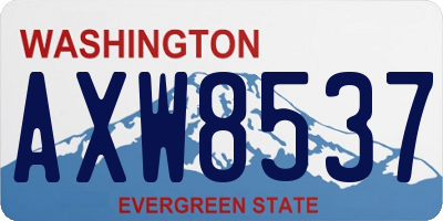 WA license plate AXW8537