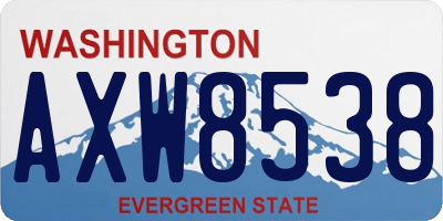 WA license plate AXW8538