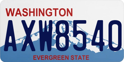 WA license plate AXW8540