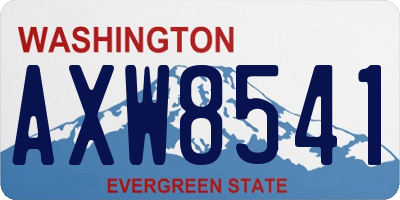 WA license plate AXW8541
