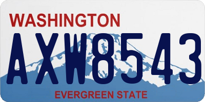 WA license plate AXW8543