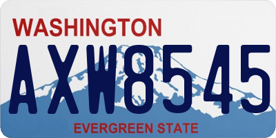 WA license plate AXW8545