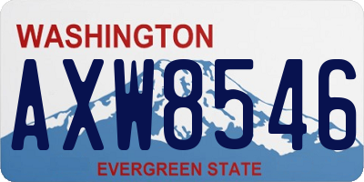 WA license plate AXW8546