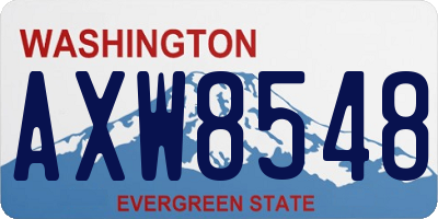 WA license plate AXW8548