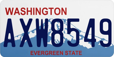 WA license plate AXW8549