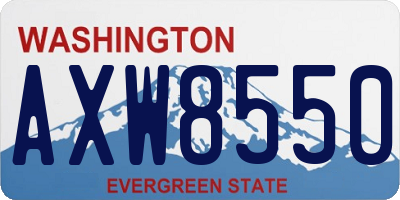 WA license plate AXW8550