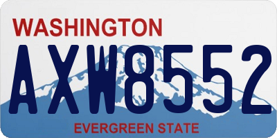 WA license plate AXW8552