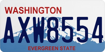WA license plate AXW8554