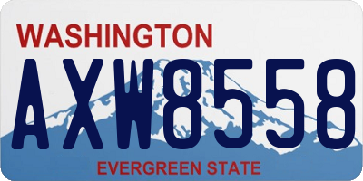 WA license plate AXW8558