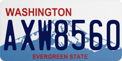 WA license plate AXW8560