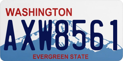 WA license plate AXW8561
