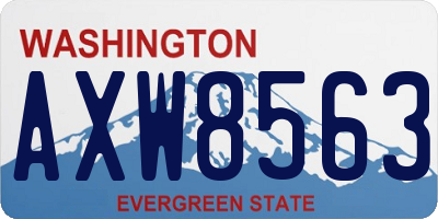 WA license plate AXW8563