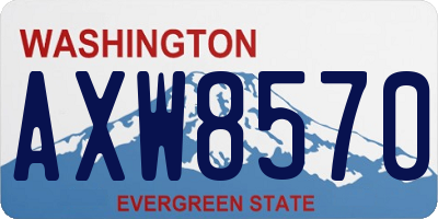 WA license plate AXW8570