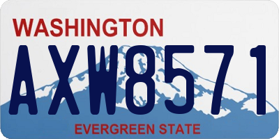 WA license plate AXW8571