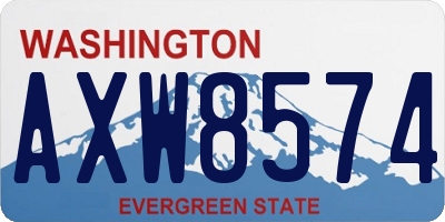 WA license plate AXW8574