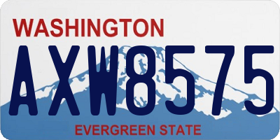 WA license plate AXW8575