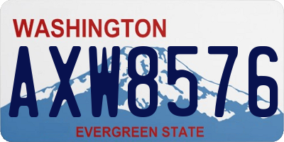 WA license plate AXW8576