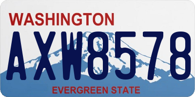 WA license plate AXW8578