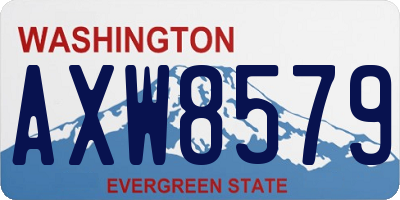 WA license plate AXW8579