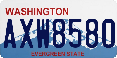 WA license plate AXW8580