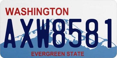 WA license plate AXW8581