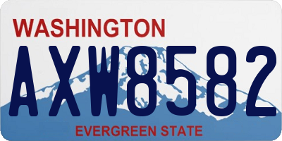 WA license plate AXW8582
