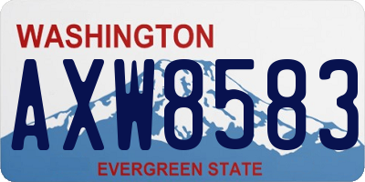 WA license plate AXW8583