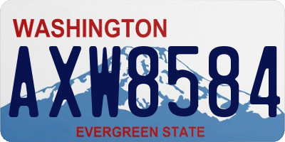 WA license plate AXW8584