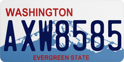 WA license plate AXW8585