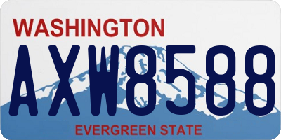 WA license plate AXW8588