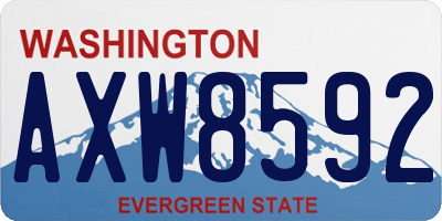 WA license plate AXW8592