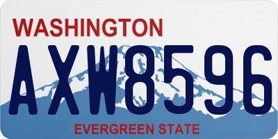 WA license plate AXW8596