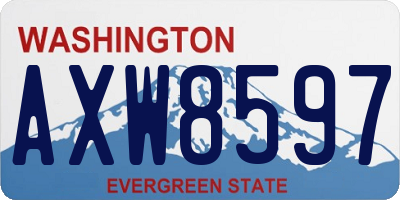 WA license plate AXW8597