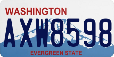 WA license plate AXW8598