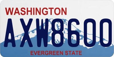 WA license plate AXW8600