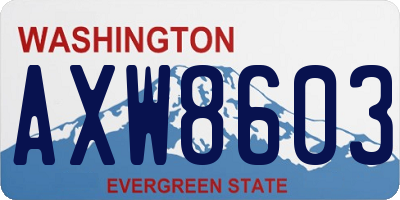 WA license plate AXW8603