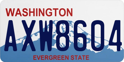 WA license plate AXW8604