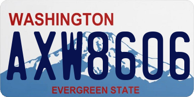 WA license plate AXW8606