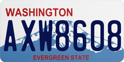 WA license plate AXW8608