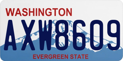 WA license plate AXW8609