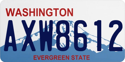 WA license plate AXW8612