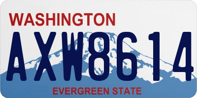 WA license plate AXW8614