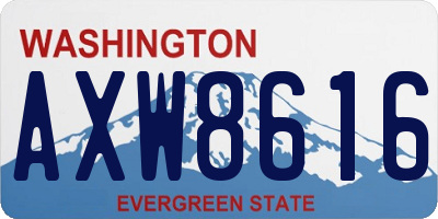 WA license plate AXW8616