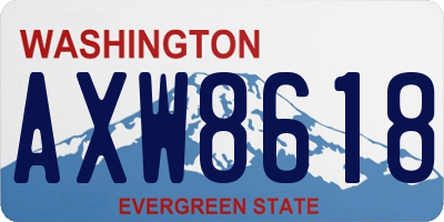 WA license plate AXW8618